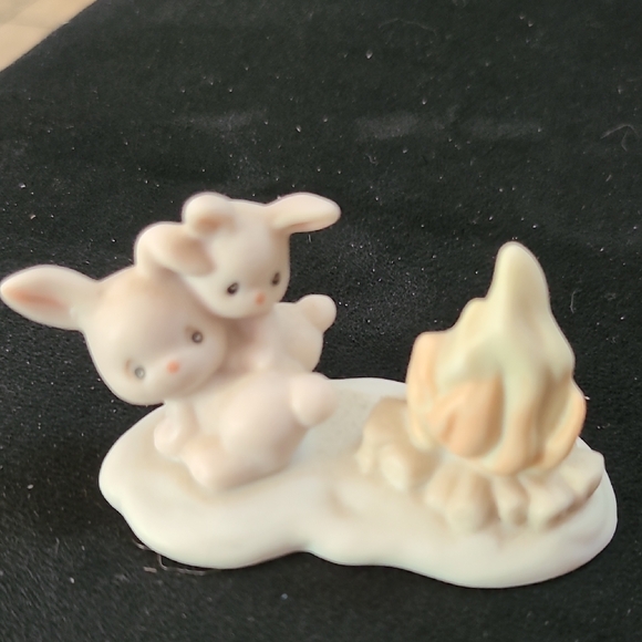 Precious Moments Trio Porcelain Animal Figurine Set - Cream and Pink - Picture 2 of 7